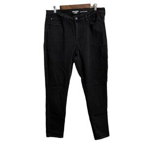Levi's Denizen Womens Black Stretch Pockets High-Rise Skinny Jeans Size 18